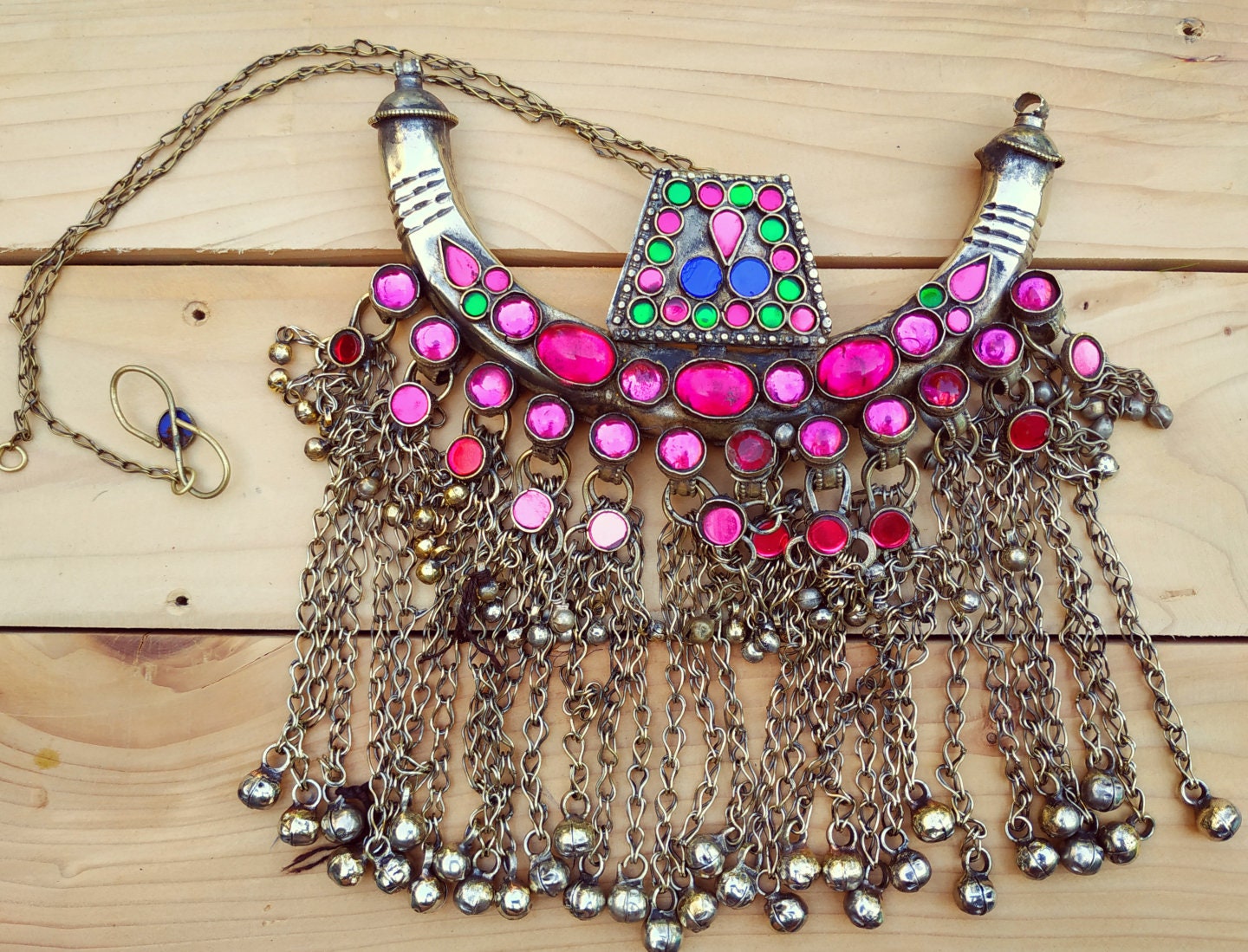 Antique  tribal nomadic choker necklace- Vintage Afghan Masterpiece jewelry- Ethnic one of a kind bohemian necklace- Afghan jewelry