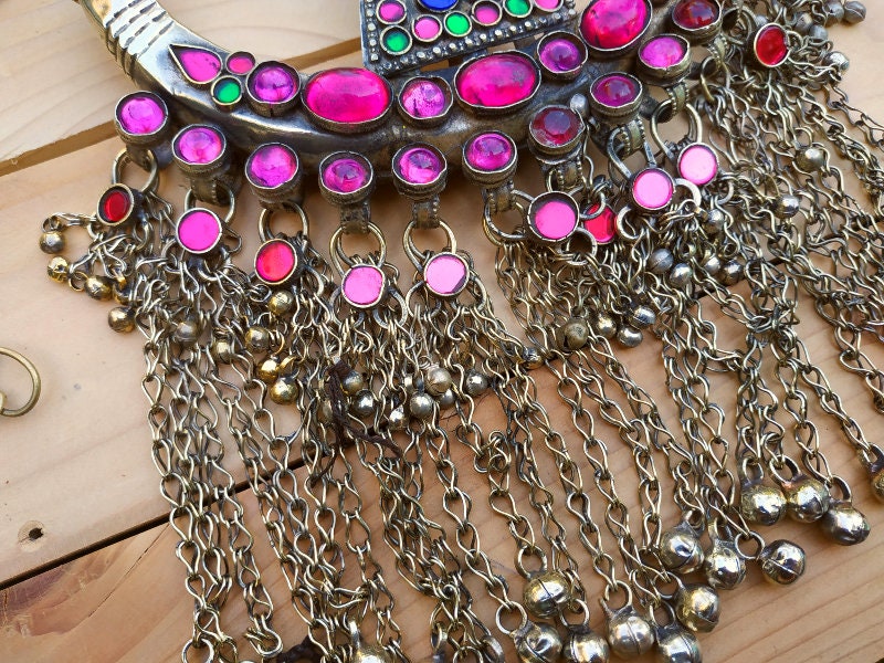 Antique  tribal nomadic choker necklace- Vintage Afghan Masterpiece jewelry- Ethnic one of a kind bohemian necklace- Afghan jewelry