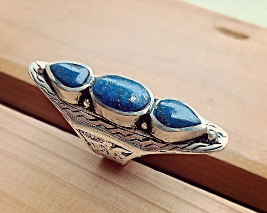 Lapis ring- Lapis jewelry-  Saddle ring. Lapis statement ring.Ethnic Stone rings.Wire work Afghan ring. Gypsy Nomadic Ring Lapis ring